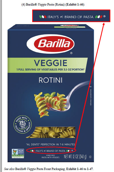 Barilla packaging in dispute