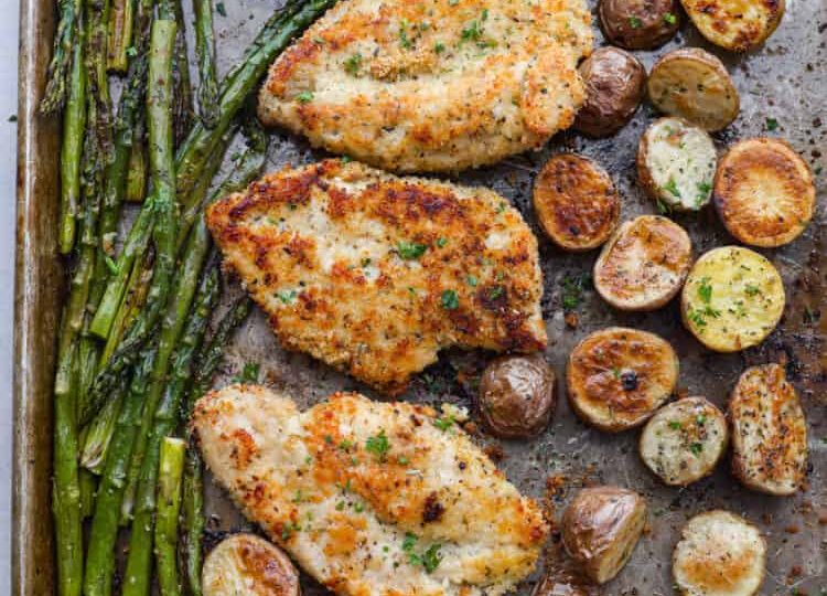 Sheet Pan Crispy Parmesan Garlic Chicken