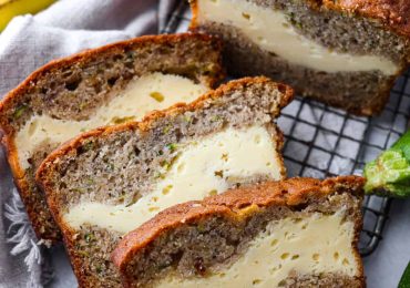 Cream Cheese Swirled Banana Zucchini Bread